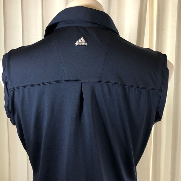 Adidas dark blue sleeveless collared top - Picture 7 of 8